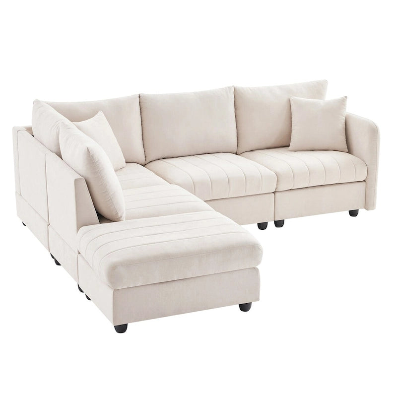 Modern Sectional Sofa with Vertical Stripes