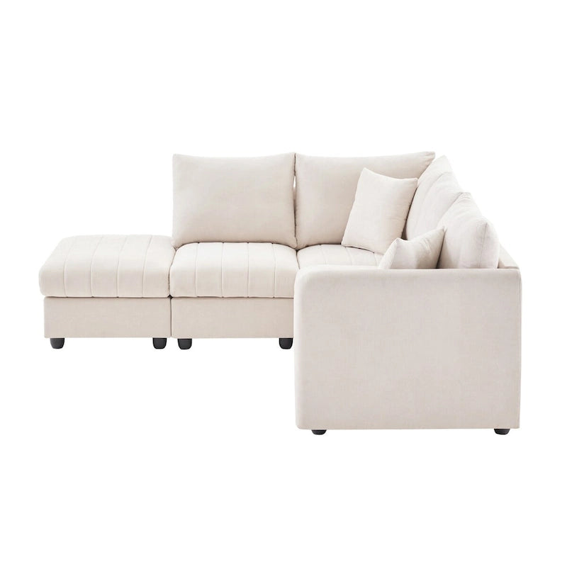 Modern Sectional Sofa with Vertical Stripes