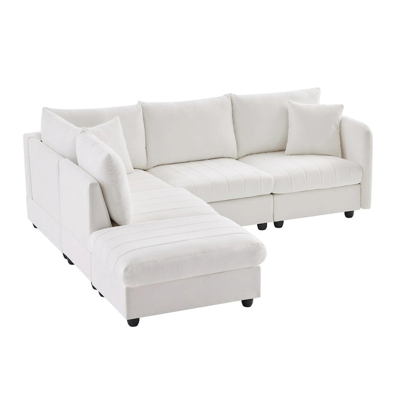 Modern Sectional Sofa with Vertical Stripes