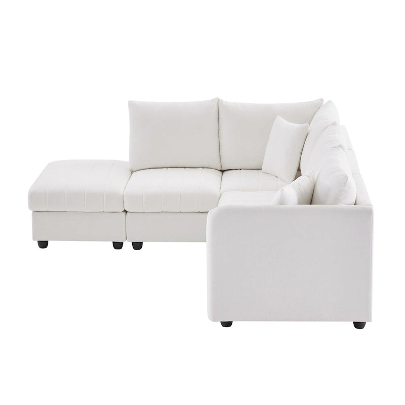 Modern Sectional Sofa with Vertical Stripes