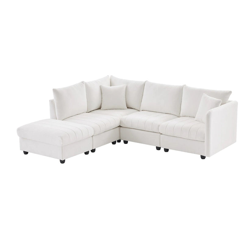 Modern Sectional Sofa with Vertical Stripes