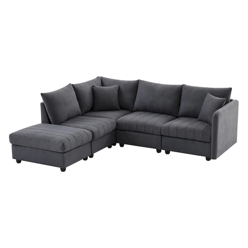Modern Sectional Sofa with Vertical Stripes