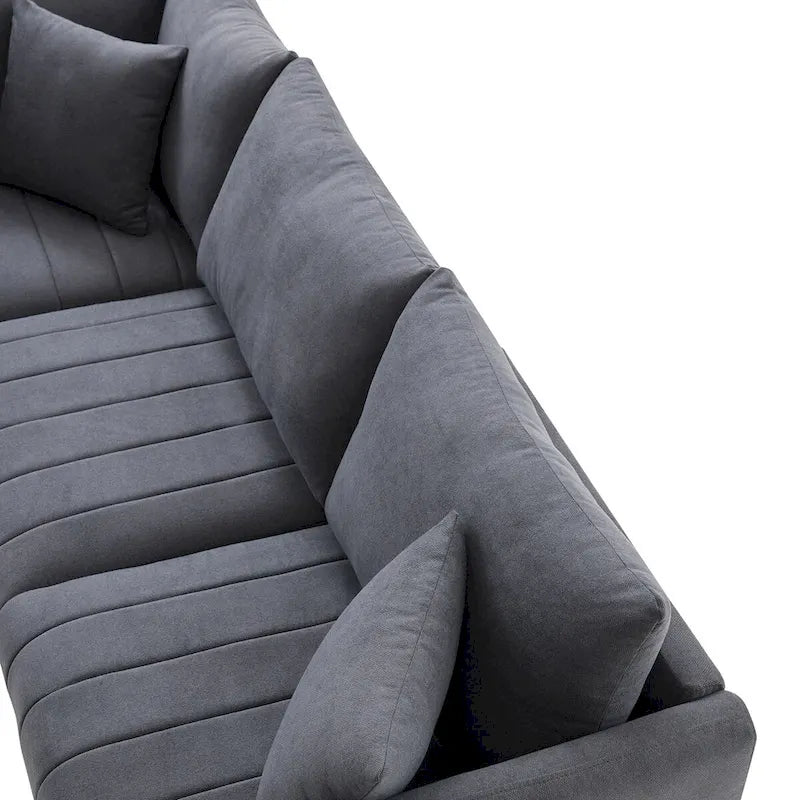 Modern Sectional Sofa with Vertical Stripes