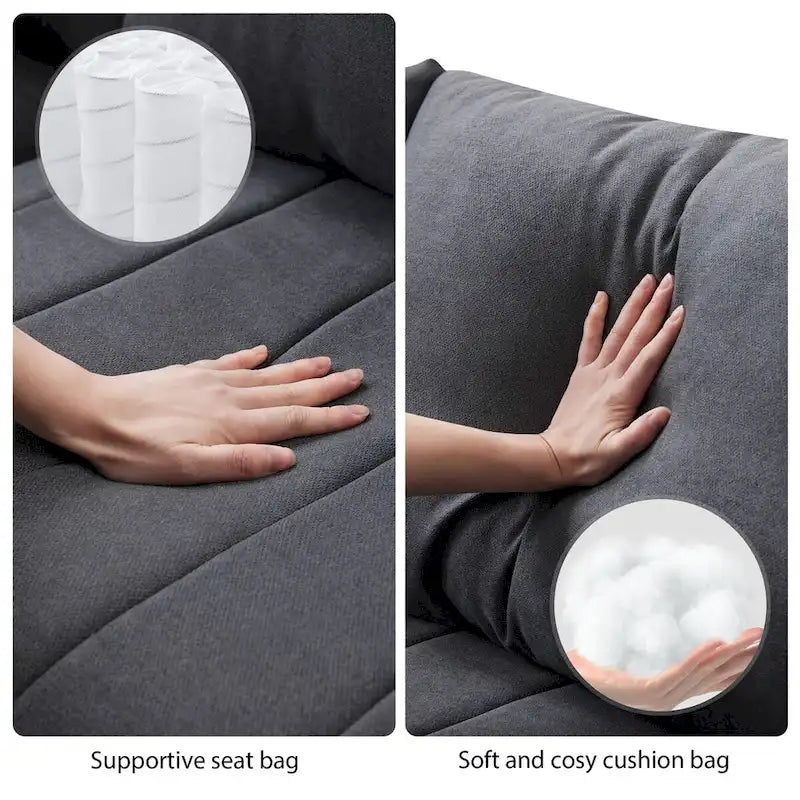 Modern Sectional Sofa with Vertical Stripes