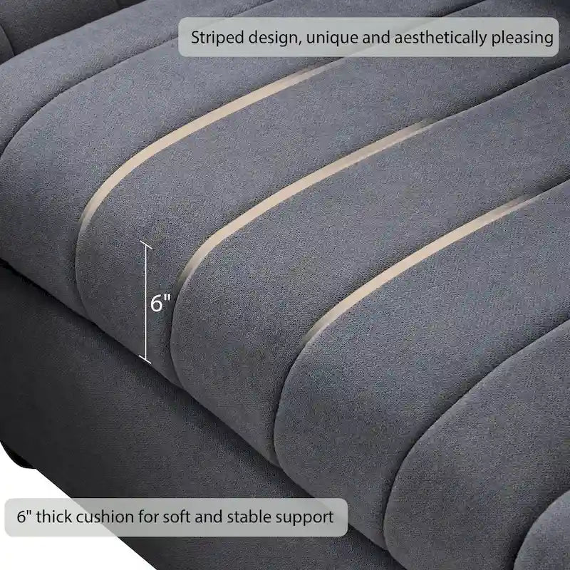 Modern Sectional Sofa with Vertical Stripes
