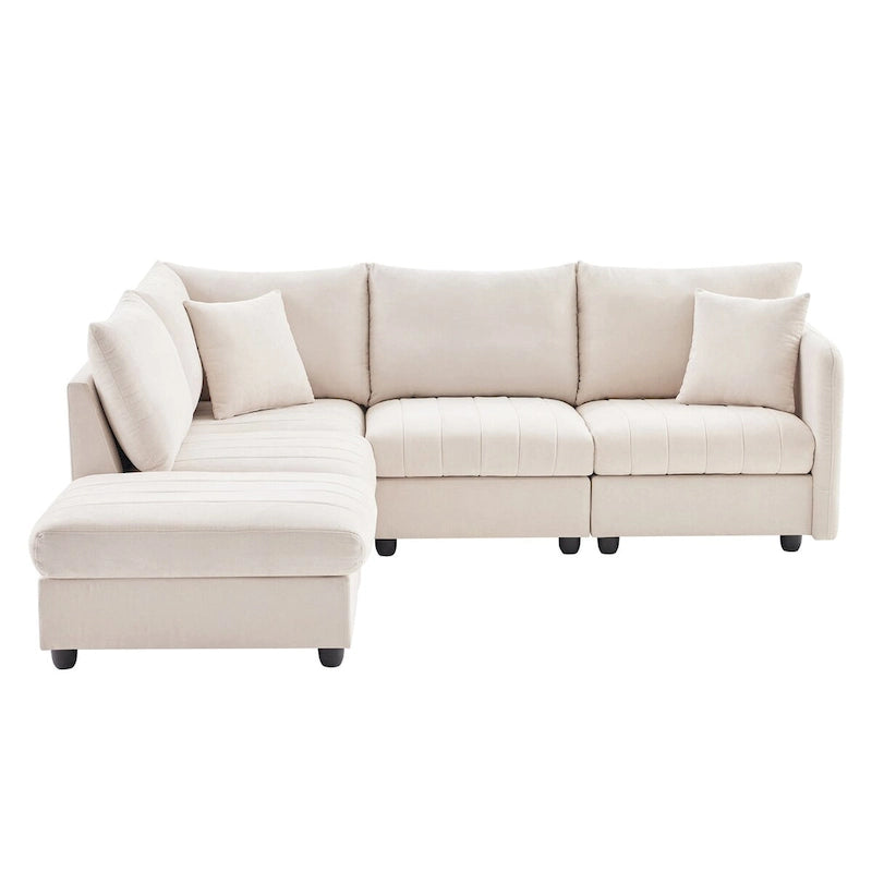 Modern Sectional Sofa with Vertical Stripes