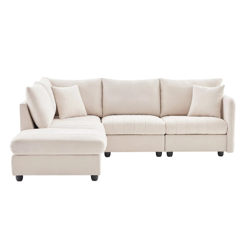Modern Sectional Sofa with Vertical Stripes