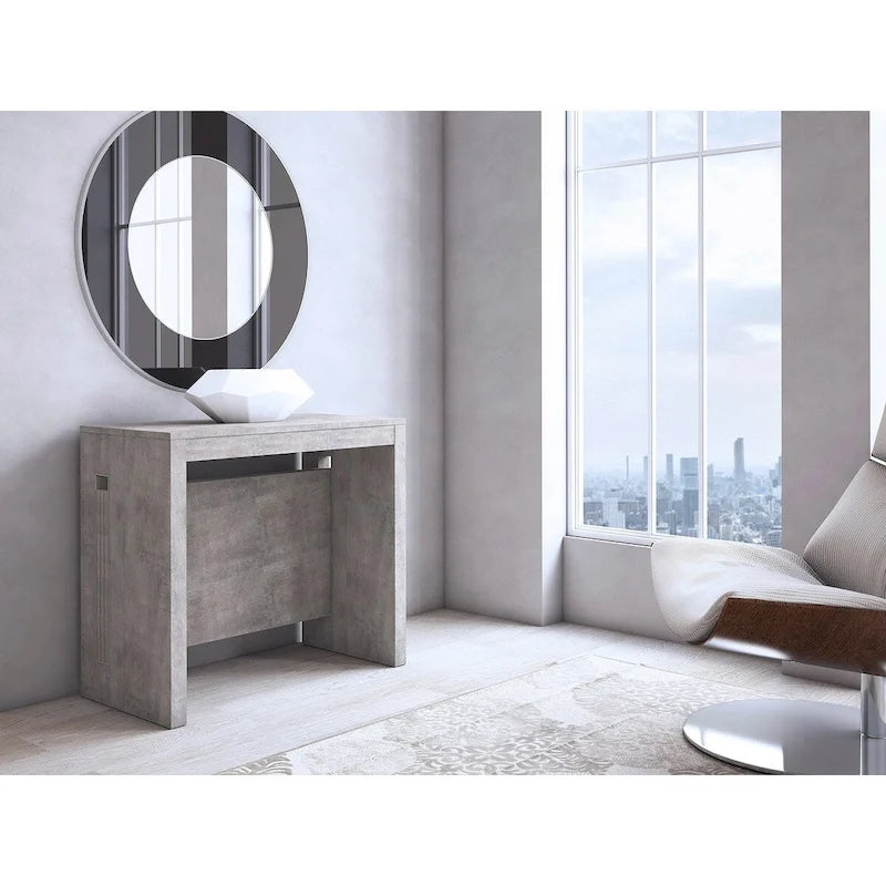 ERIKA Modern Extendable Console Table Dining Table - 31.5 W x 17.5 D x 30 H ( Ext: 17.5 - 73 W )
