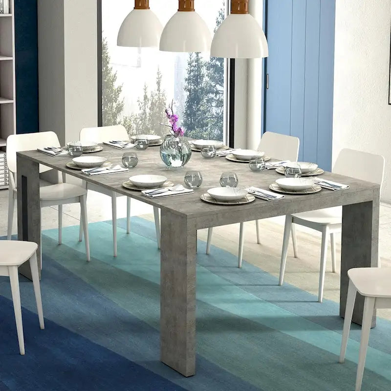 ERIKA Modern Extendable Console Table Dining Table - 31.5 W x 17.5 D x 30 H ( Ext: 17.5 - 73 W )