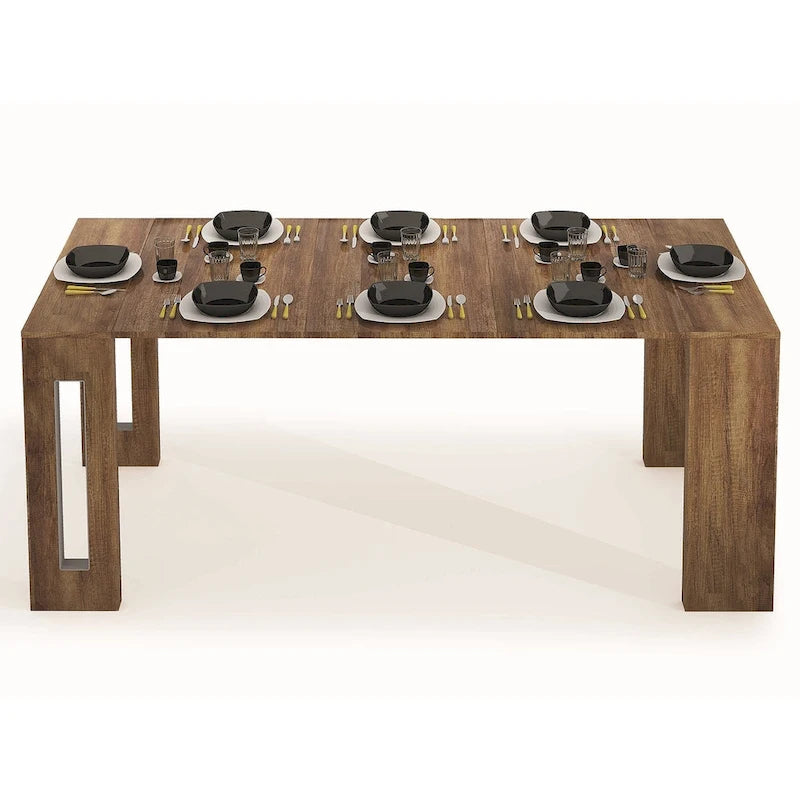 ERIKA Modern Extendable Console Table Dining Table - 31.5 W x 17.5 D x 30 H ( Ext: 17.5 - 73 W )