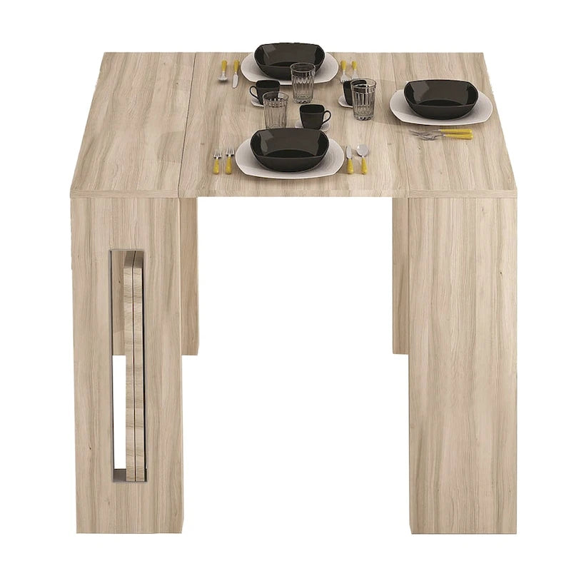 ERIKA Modern Extendable Console Table Dining Table - 31.5 W x 17.5 D x 30 H ( Ext: 17.5 - 73 W )