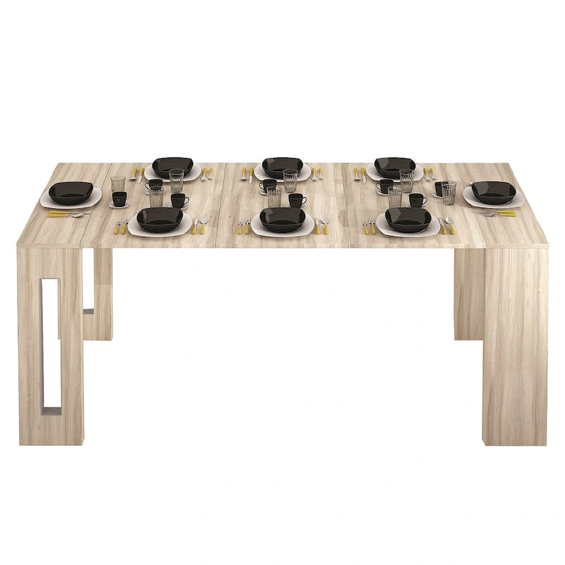 ERIKA Modern Extendable Console Table Dining Table - 31.5 W x 17.5 D x 30 H ( Ext: 17.5 - 73 W )