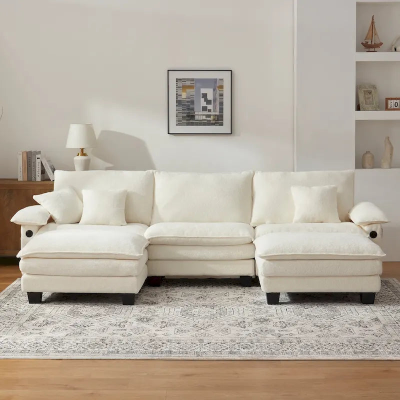 Oversized Sectional Sofa Couch Modular Sectional Sofa with Reversible Ottomans