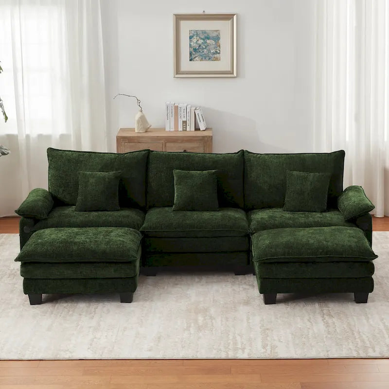 Oversized Sectional Sofa Couch Modular Sectional Sofa with Reversible Ottomans