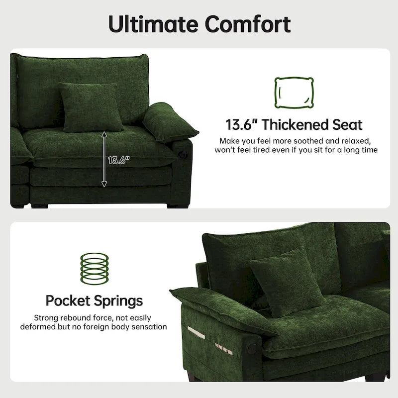 Oversized Sectional Sofa Couch Modular Sectional Sofa with Reversible Ottomans