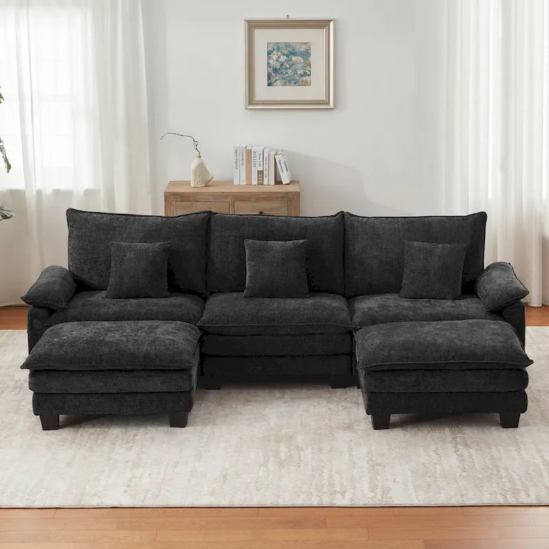 Oversized Sectional Sofa Couch Modular Sectional Sofa with Reversible Ottomans