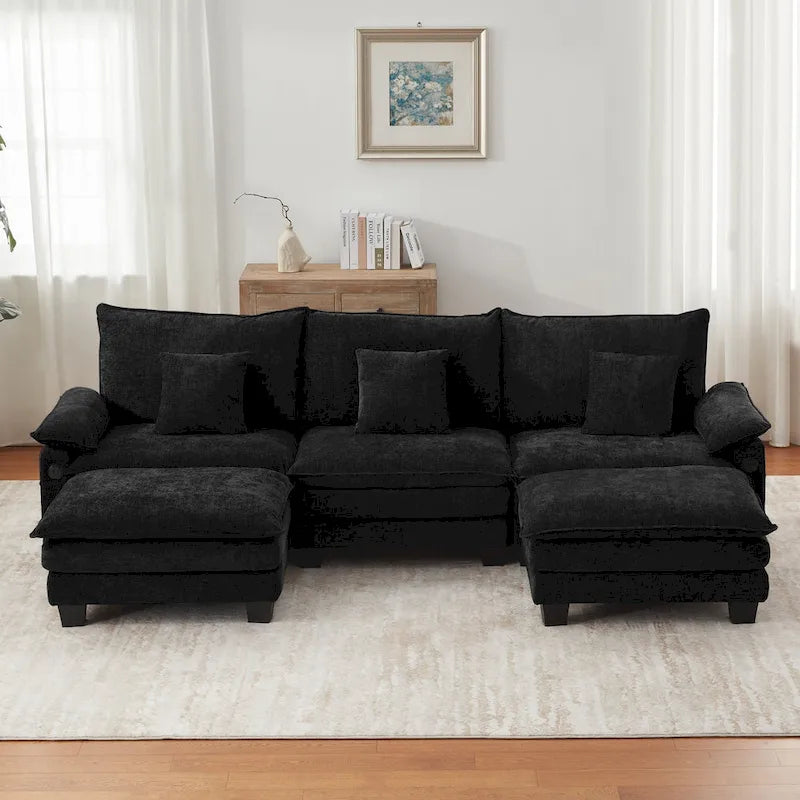 Oversized Sectional Sofa Couch Modular Sectional Sofa with Reversible Ottomans