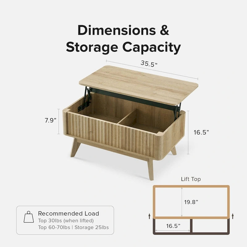 Mopio Brooklyn Lift Top Coffee Table