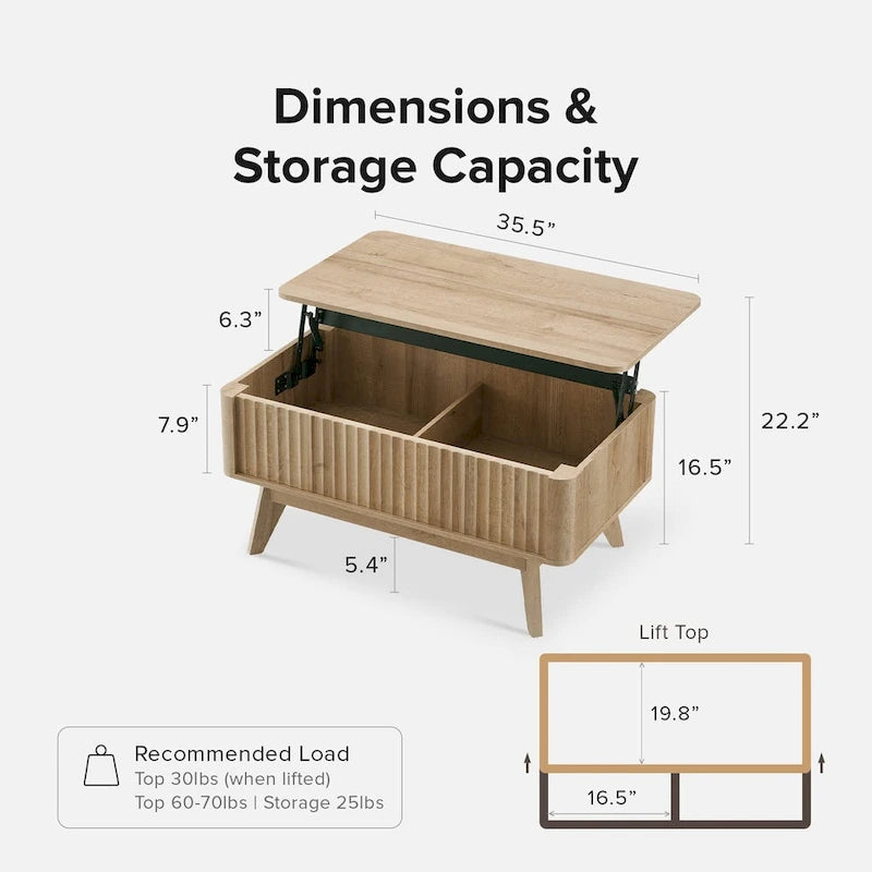 Mopio Brooklyn Lift Top Coffee Table