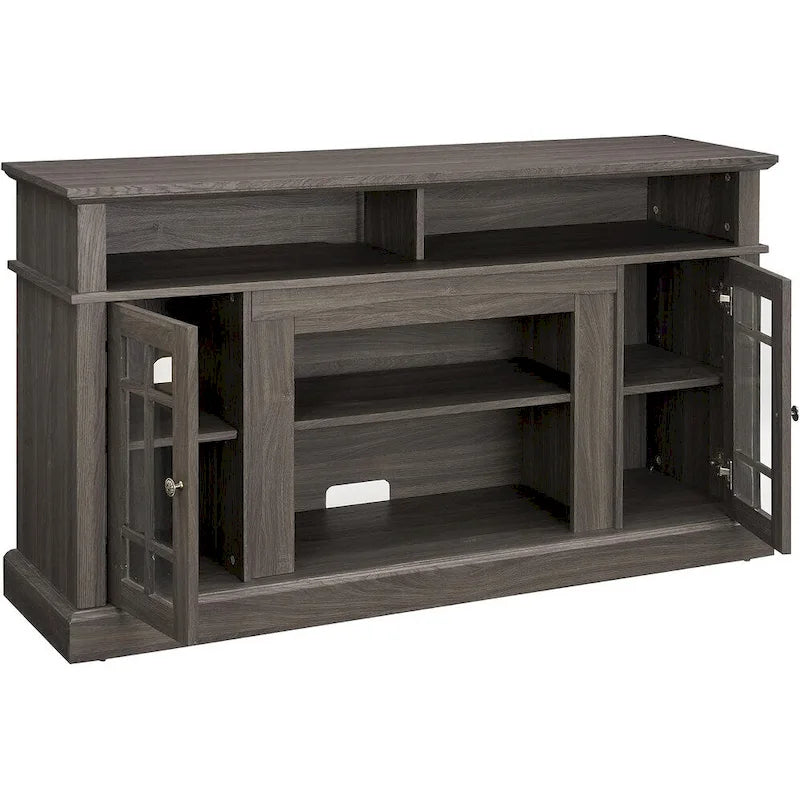 Roomfitters Classic TV Media Stand, Modern Entertainment Console, Up to 65 TV, Open & Closed Storage Space