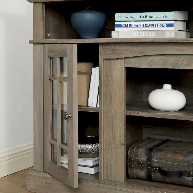 Roomfitters Classic TV Media Stand, Modern Entertainment Console, Up to 65 TV, Open & Closed Storage Space