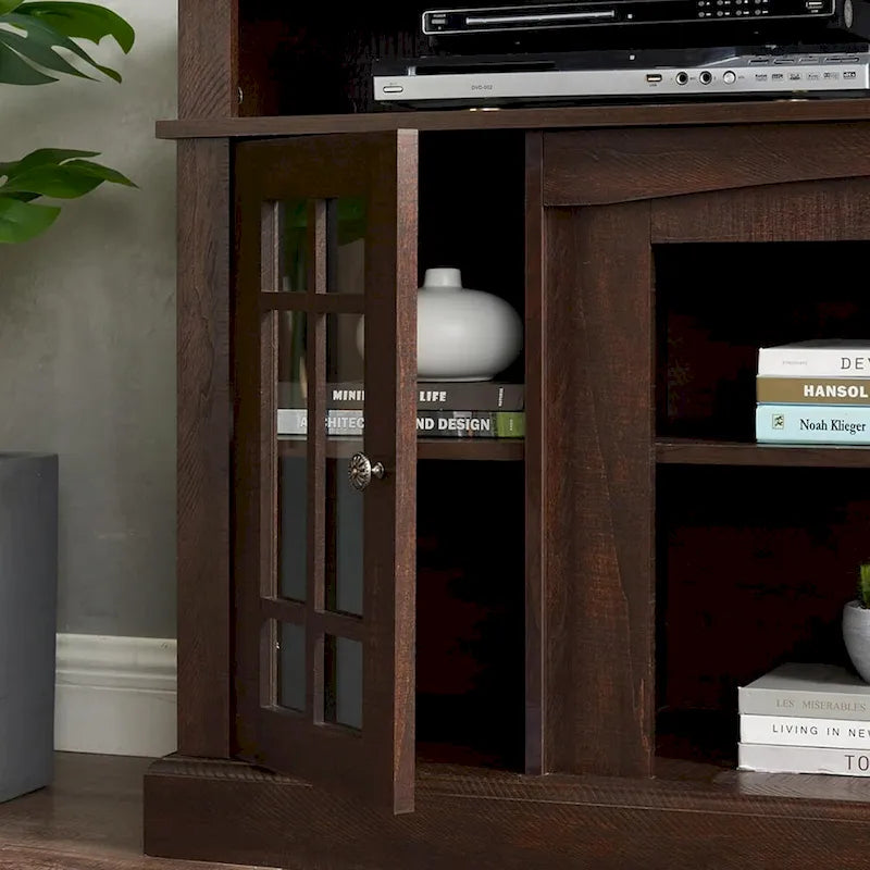 Roomfitters Classic TV Media Stand, Modern Entertainment Console, Up to 65 TV, Open & Closed Storage Space