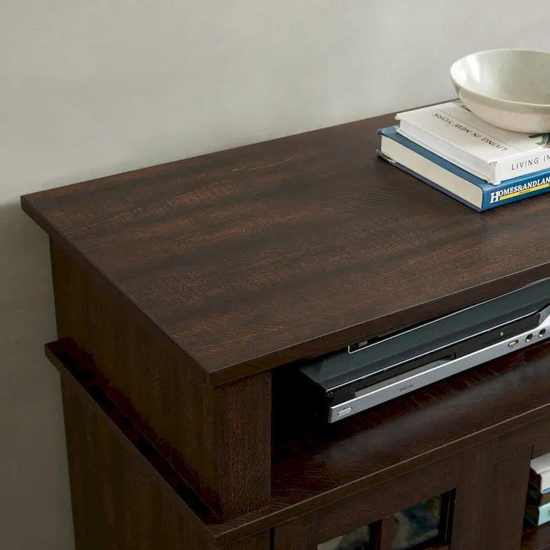 Roomfitters Classic TV Media Stand, Modern Entertainment Console, Up to 65 TV, Open & Closed Storage Space