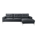 2 Piece Faux Leather Sectional Set with Square Armrest