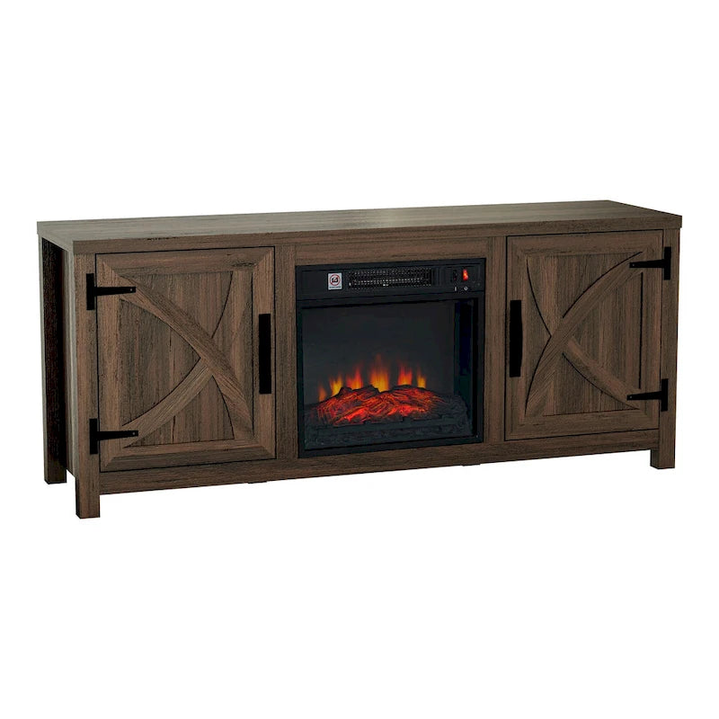 58-inch Farmhouse Electric Fireplace TV Stands Console Table with Electric Fireplace