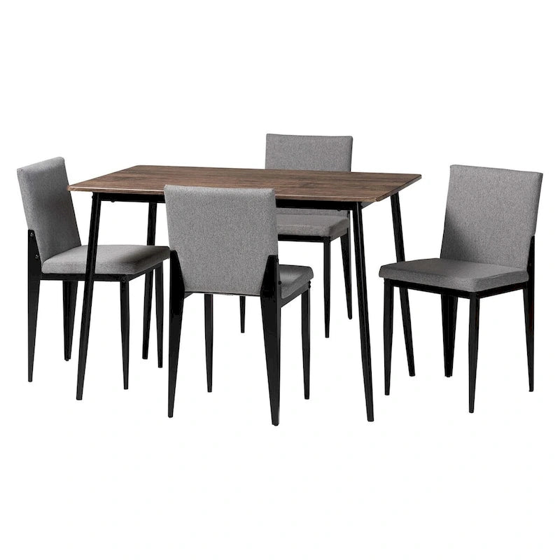 Bishop Industrial Fabric and Metal 5-Piece Dining Set