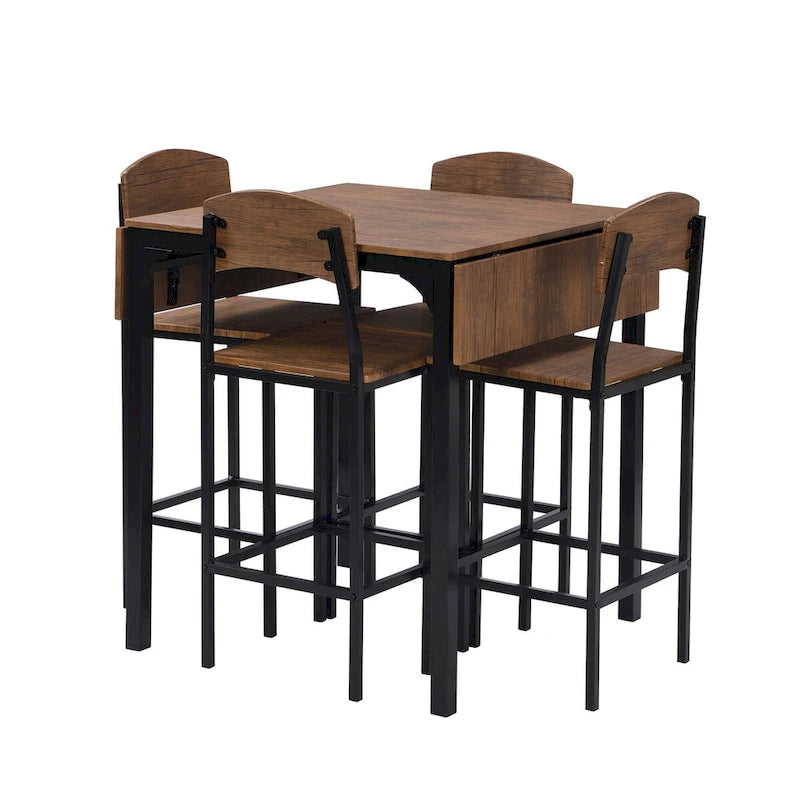 5-piece Counter Height Drop Leaf Dining Table Set