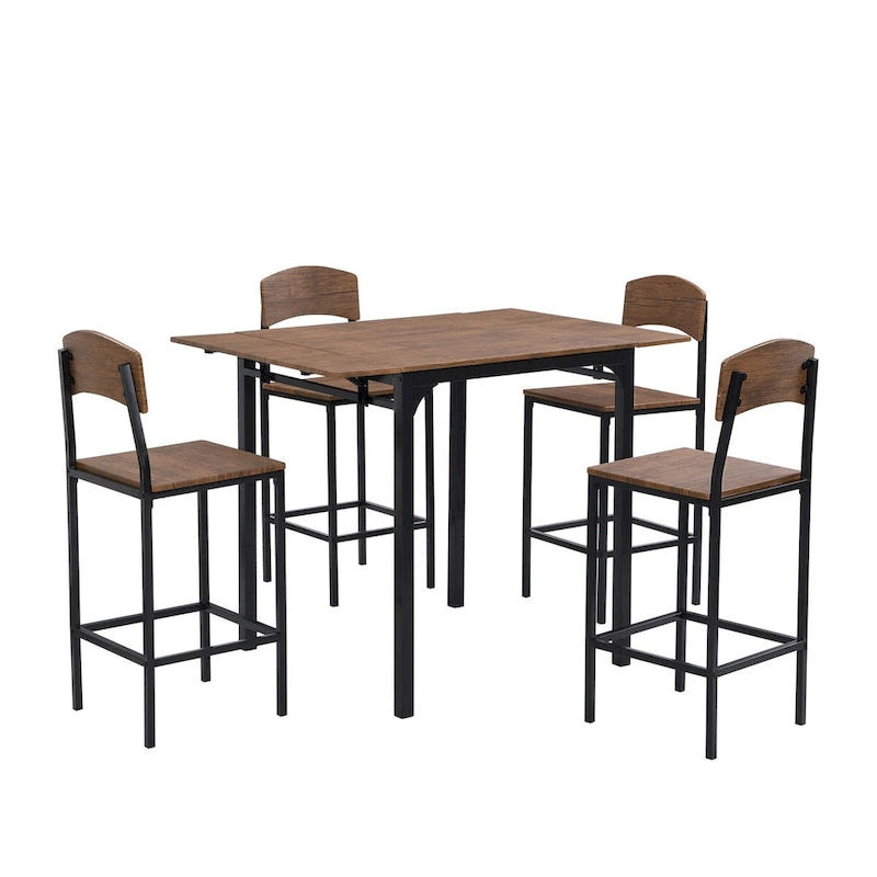 5-piece Counter Height Drop Leaf Dining Table Set