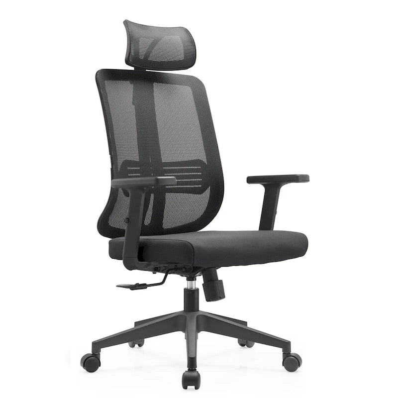 Adjustable Office Chair with Mesh Back and Headrest Nift Series by LeisureMod