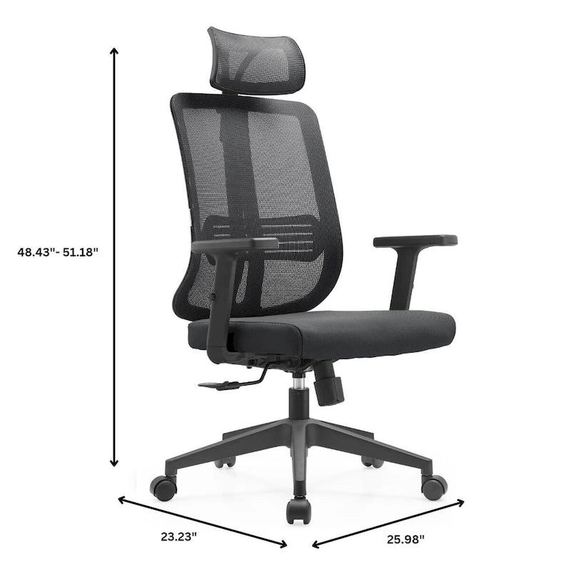 Adjustable Office Chair with Mesh Back and Headrest Nift Series by LeisureMod