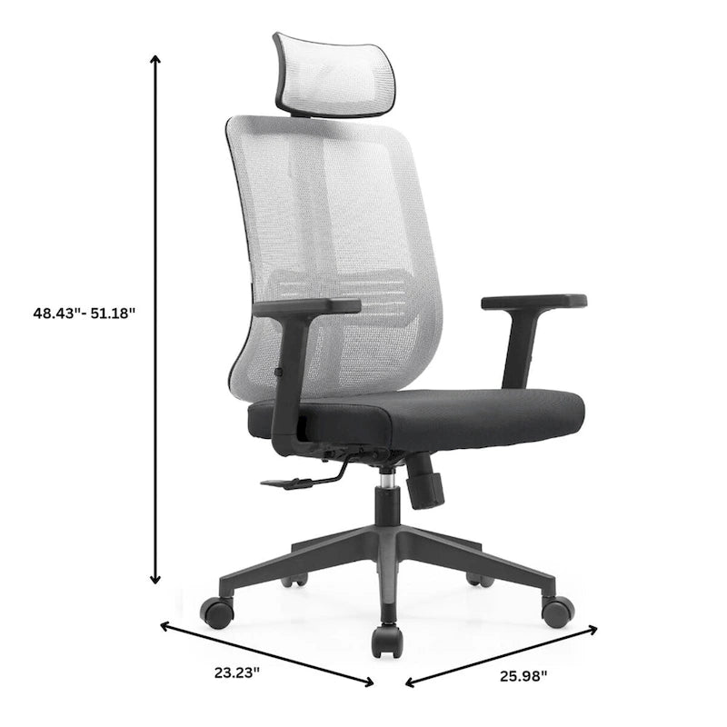 Adjustable Office Chair with Mesh Back and Headrest Nift Series by LeisureMod