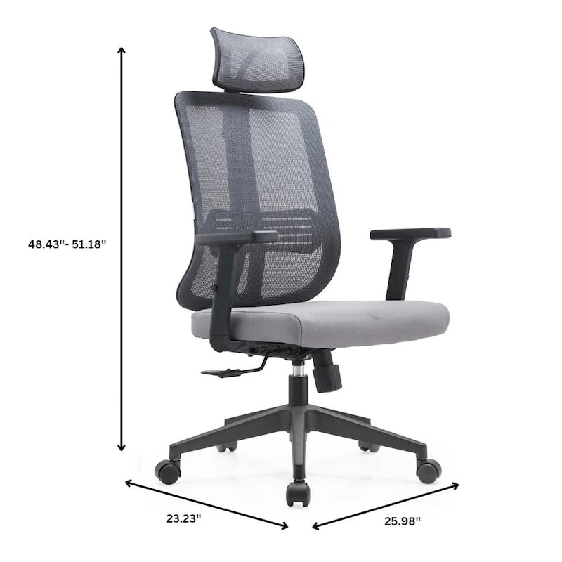 Adjustable Office Chair with Mesh Back and Headrest Nift Series by LeisureMod
