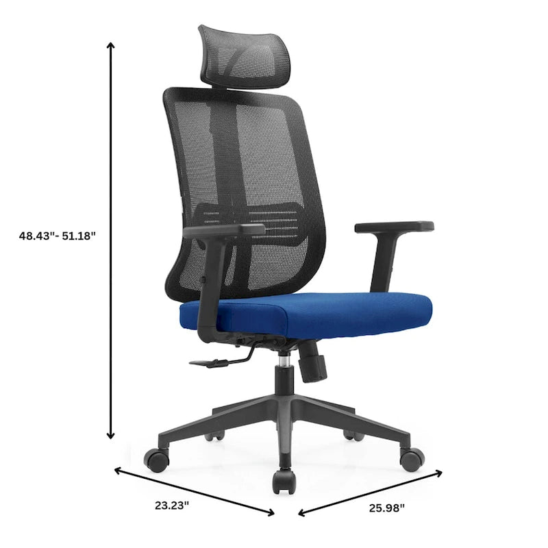 Adjustable Office Chair with Mesh Back and Headrest Nift Series by LeisureMod