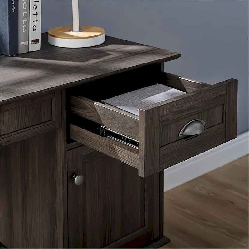 Caffoz Newport Series Computer Desk with Hutch Home Office Writing Desk, Wood Workstation w/Shelves, Study Desk for Small Spaces