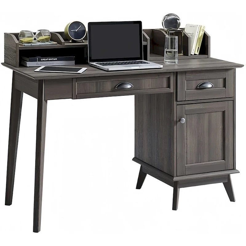 Caffoz Newport Series Computer Desk with Hutch Home Office Writing Desk, Wood Workstation w/Shelves, Study Desk for Small Spaces