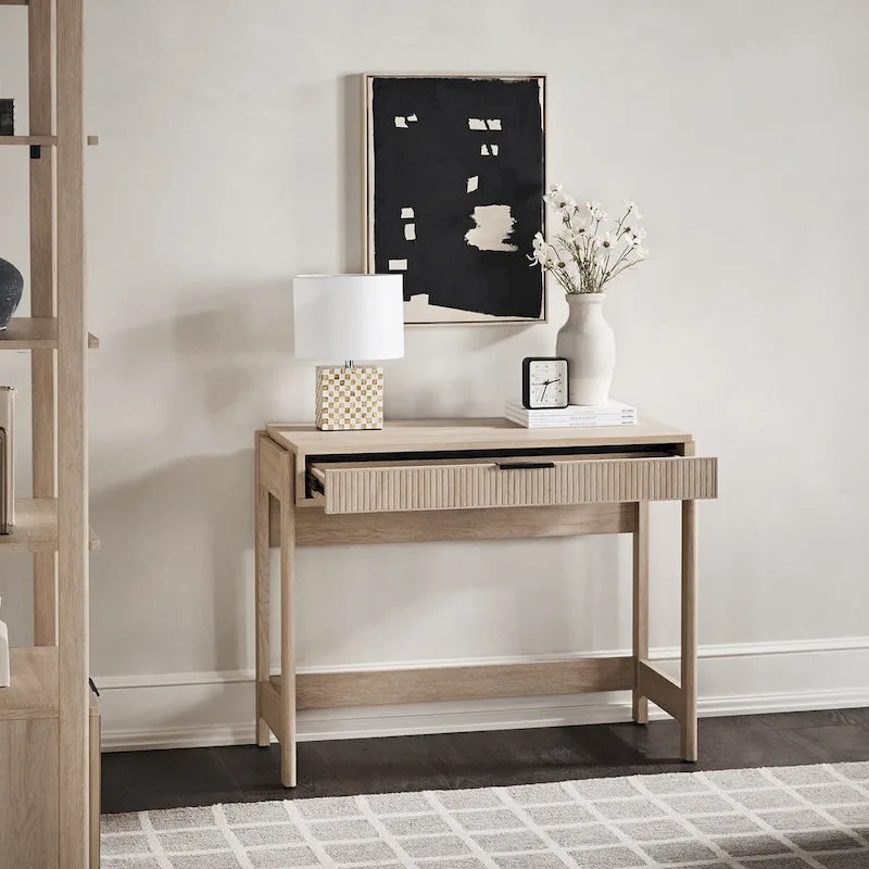 Middlebrook Designs Reeded Writing Desk with Drawer