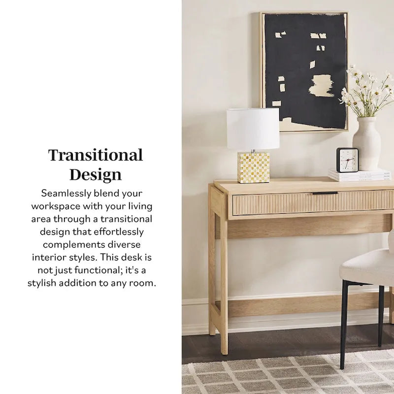 Middlebrook Designs Reeded Writing Desk with Drawer