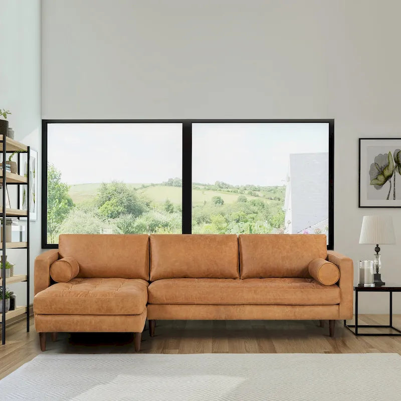 Poly & Bark Napa 104.5 Left Sectional Sofa - Full Grain Genuine Italian Leather