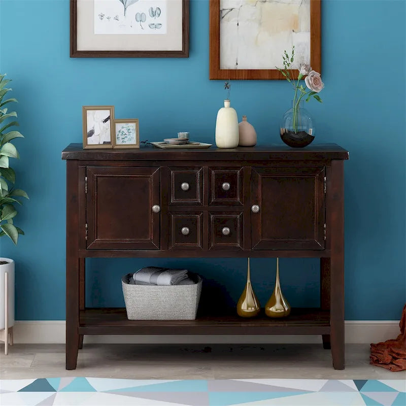 Buffet Sideboard Console Table with Bottom Shelf