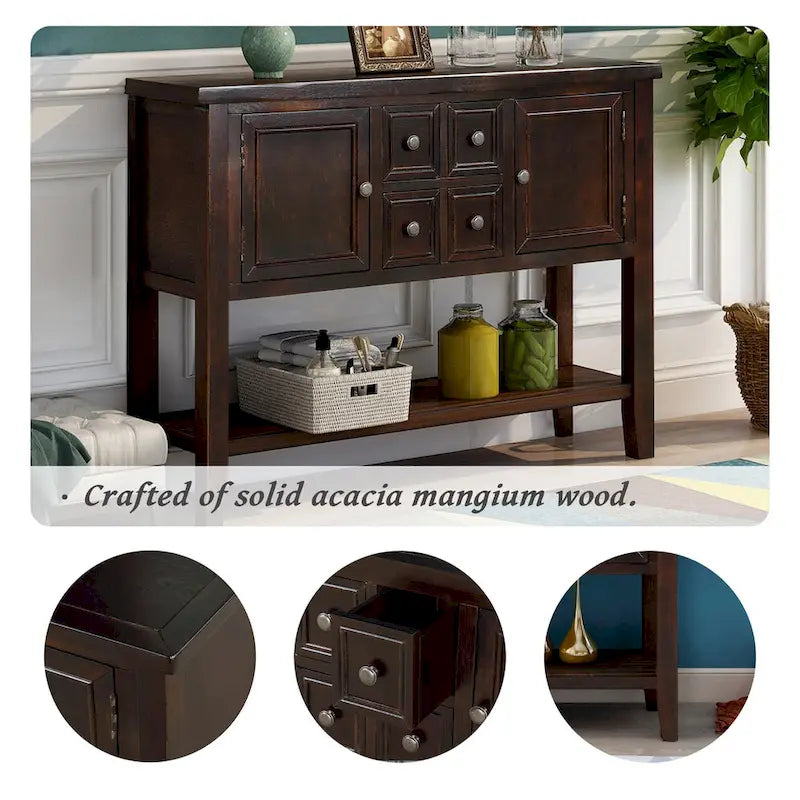 Buffet Sideboard Console Table with Bottom Shelf