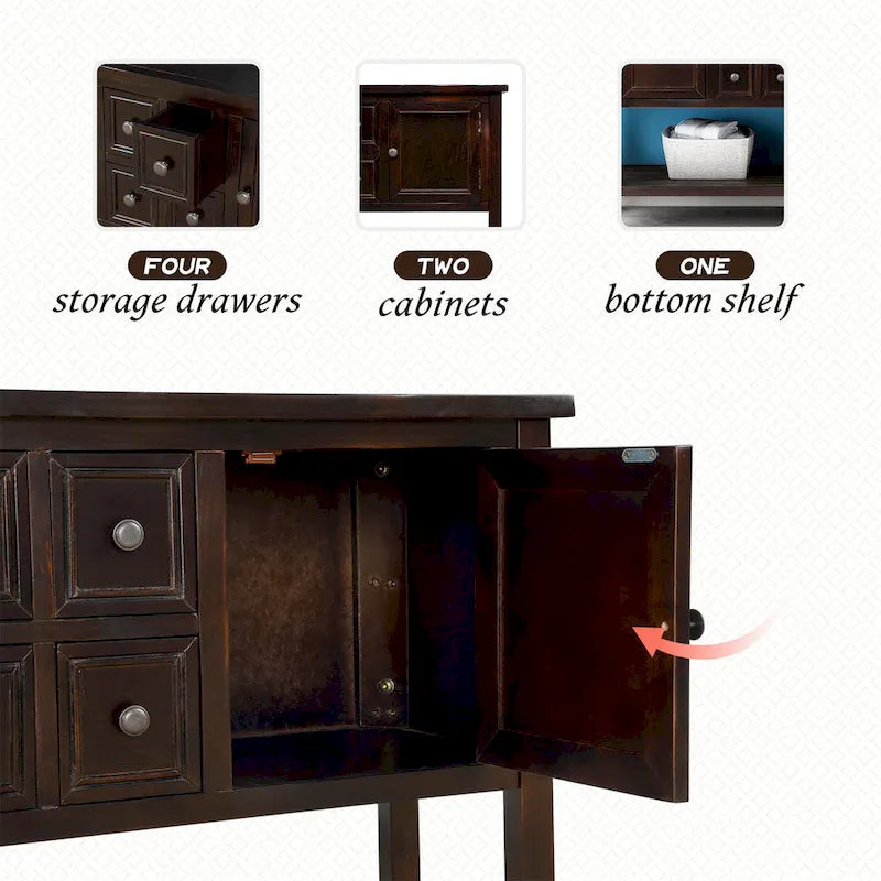 Buffet Sideboard Console Table with Bottom Shelf