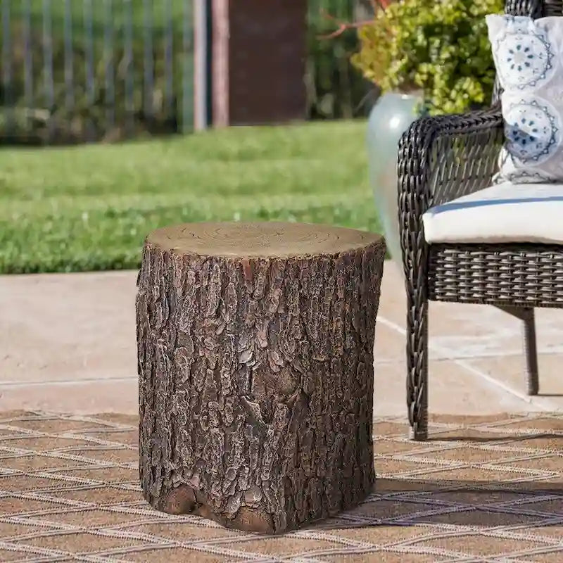Faux Oak Stump Cover for Yard - Round Tree Stump Table Garden Stools