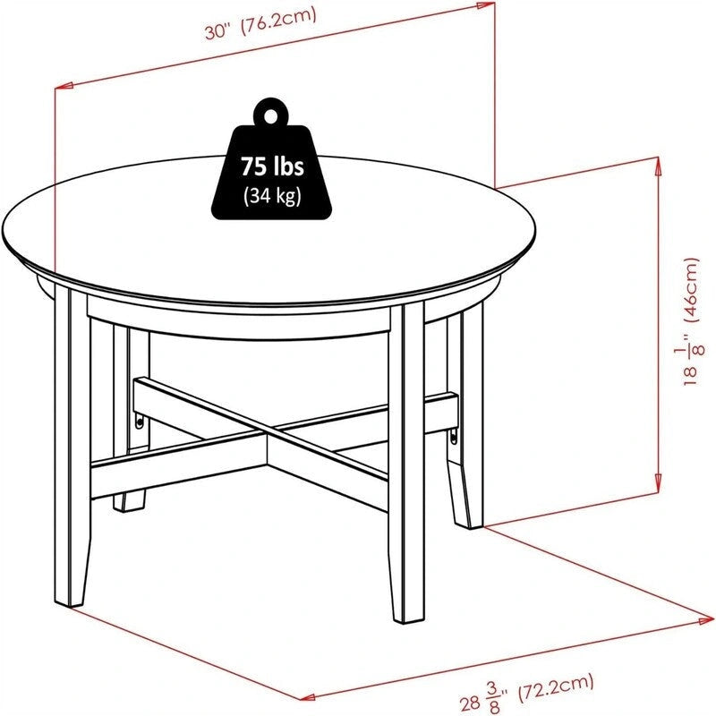 Wood Toby Occasional Table Espresso - 30D x 30W x 18.11H
