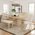 Contemporary 6-Piece 78 Inch Extendable Pedestal Dining Table Set