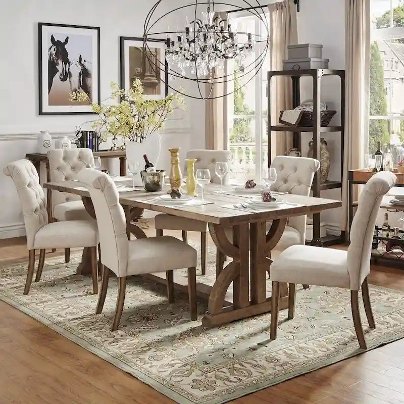 Paloma Reclaimed Wood Rectangular Trestle Table by iNSPIRE Q Artisan - Brown