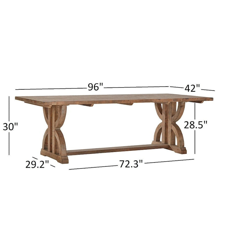 Paloma Reclaimed Wood Rectangular Trestle Table by iNSPIRE Q Artisan - Brown